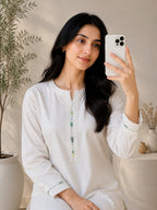 45% Off Nafasat Solid Hand Embroidered Cotton Stitched 2 Piece