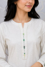 45% Off Nafasat Solid Hand Embroidered Cotton Stitched 2 Piece