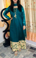 45% Off Emerald 3 Piece Stitched Cotton Lawn Embroidered Dress