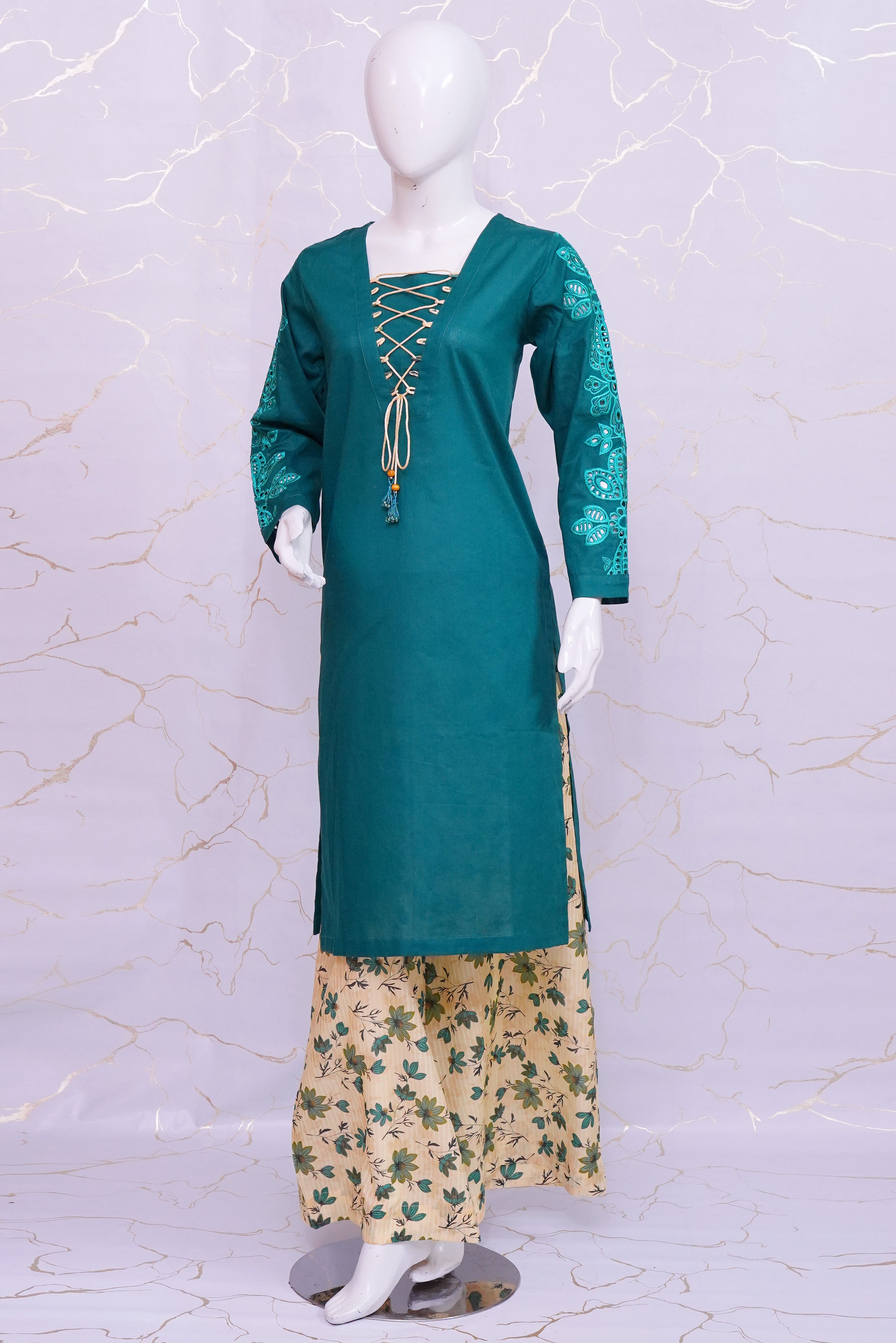 Emerald 3 pcs Lawn Cotton Embroidered Dress