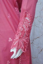 Rossette- Coral Pink 3 pcs Lawn Cotton Embroidered Dress