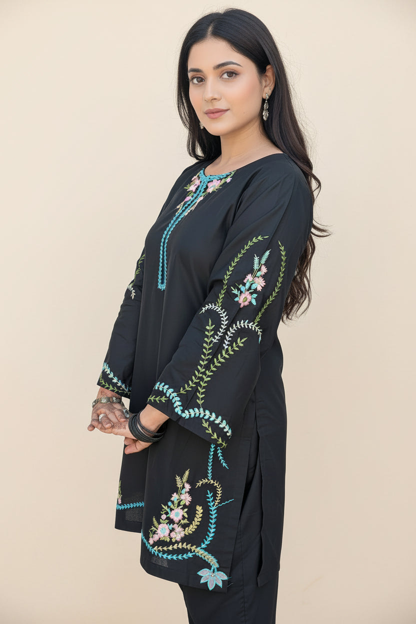 45% Off Midnight 3 Piece Stitched Premium Lawn Embroidered Dress