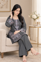 40% Off Grace 2 Piece Stitched Premium Lawn Embroidered Dress