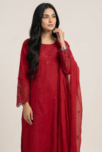 40% Off Rossette- Ruby Red 3 Piece Premium Cotton Lawn Embroidered Dress