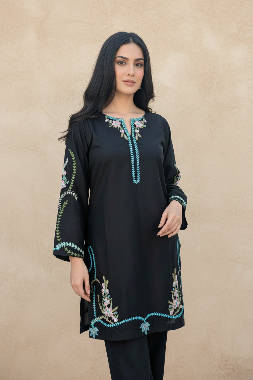 45% Off Midnight 3 Piece Stitched Premium Lawn Embroidered Dress