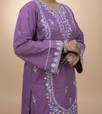 40% Off Lilac 2 Piece Stitched Premium Lawn Embroidered Dress